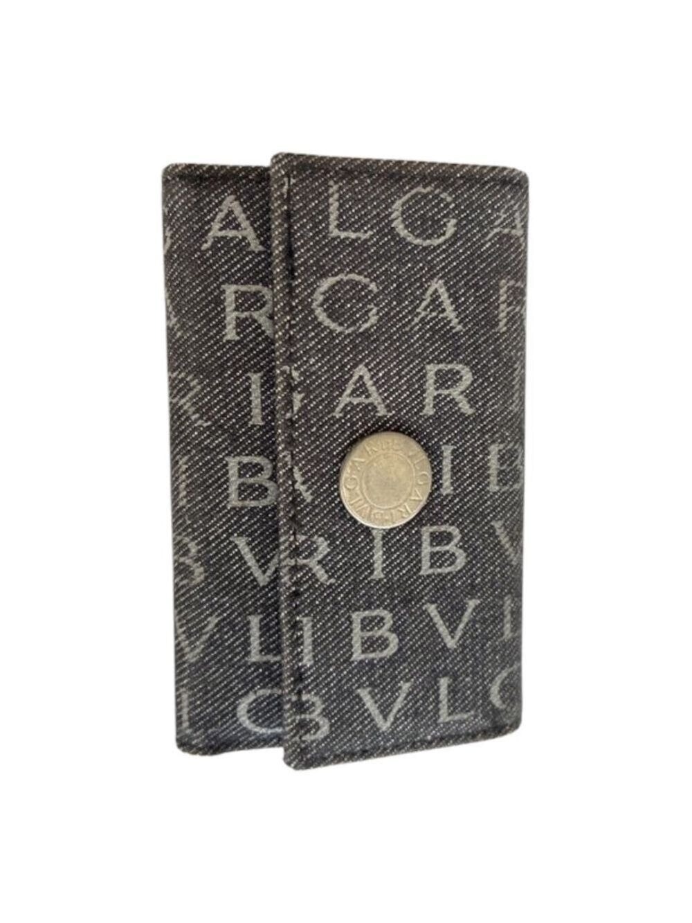 Bvlgari Vintage Logo Canvas Key Holder One Size